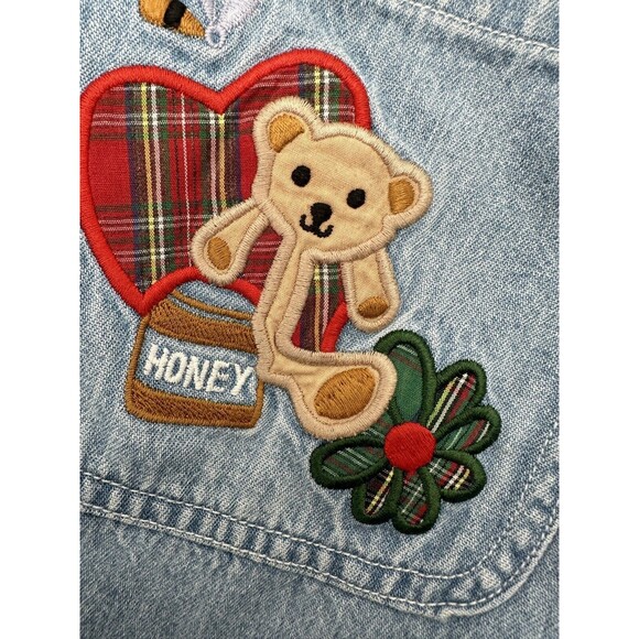 Solutions 80’sWoman Embroidered Denim Button Front Shirt S Blue Christmas‎ Large - Picture 6 of 8